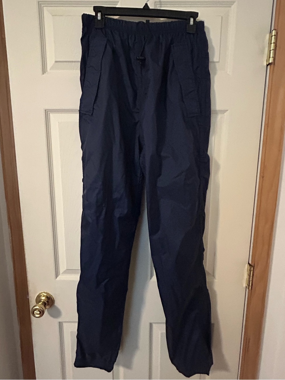 Woolrich Men's Dark Navy Drawstring Jogger Nylon Pants M made in Taiwan